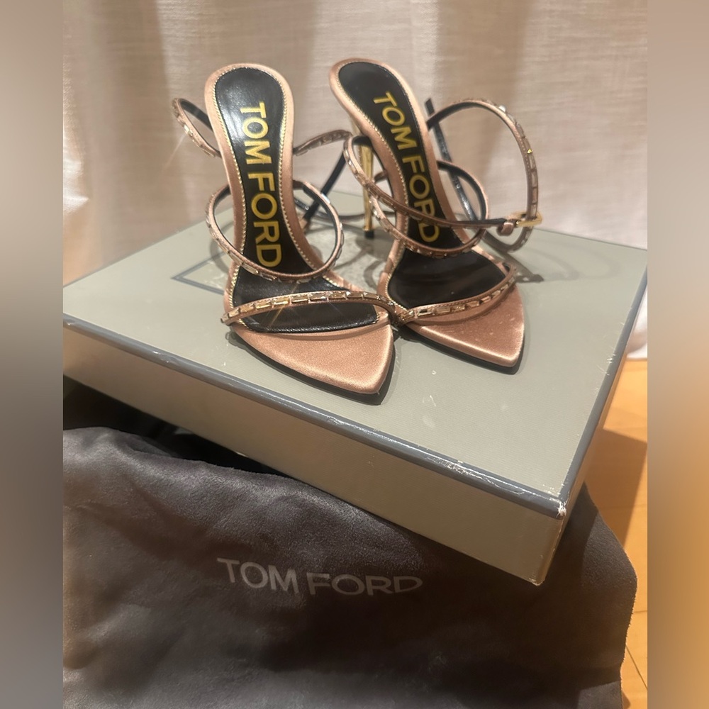 Tom Ford Rose Gold Strappy Heels